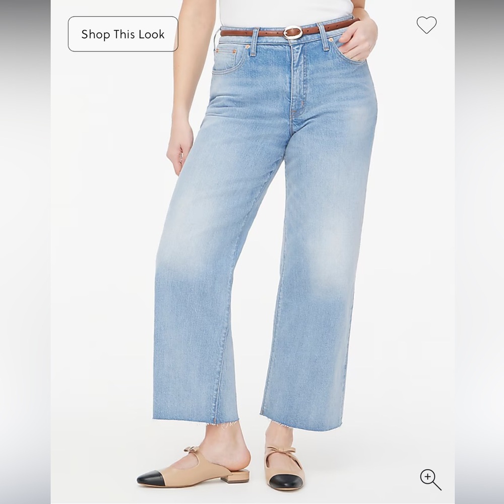 J. Crew Curvy Wide Leg Cropped Jeans